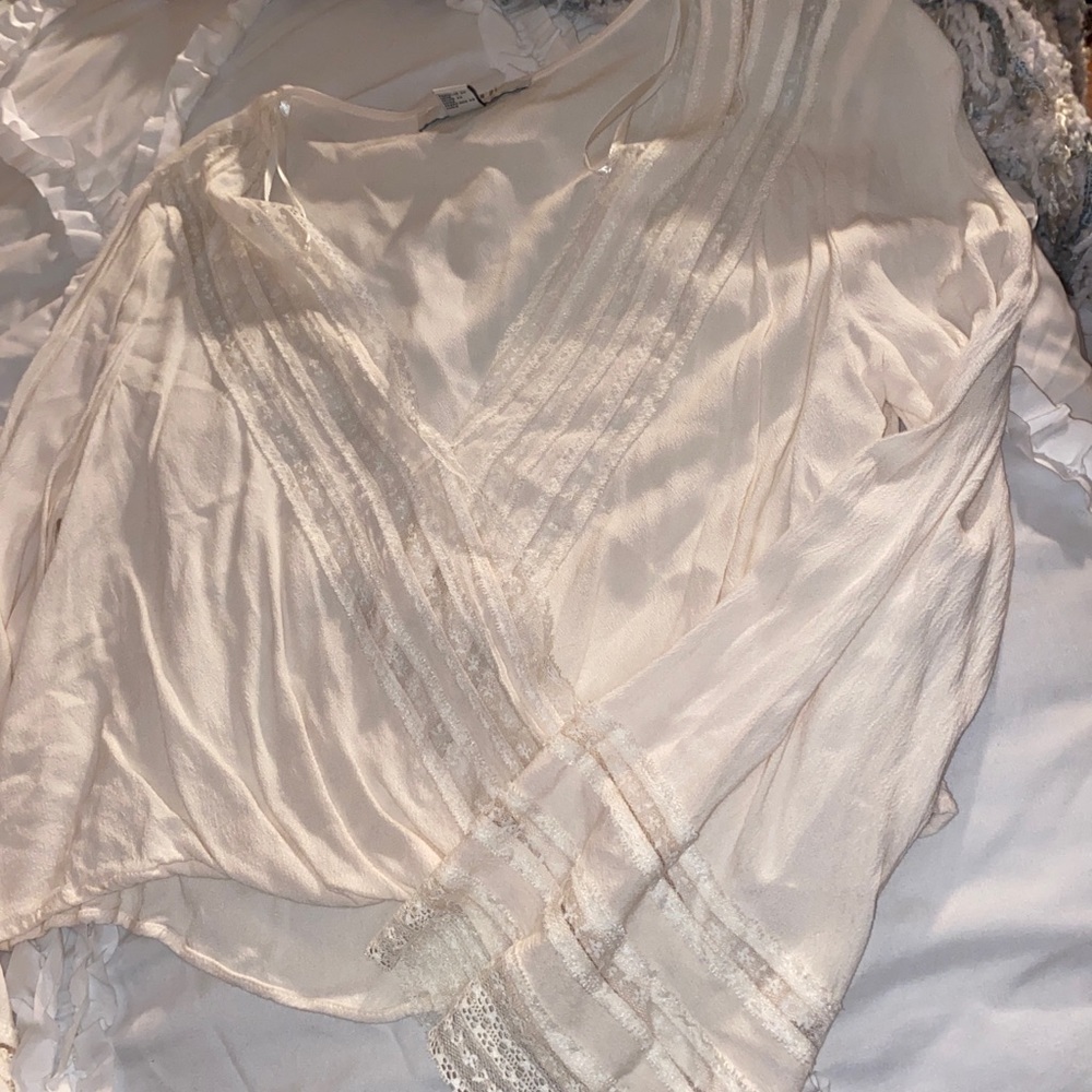 White Lace Top Flare Arms
